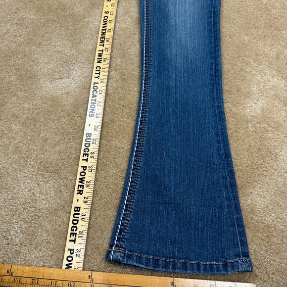 Y2K Women's Seven7 Boot Cut Flare Bling Stretch Jeans Size 10 W 30" L 32.5" Used - Picture 11 of 11